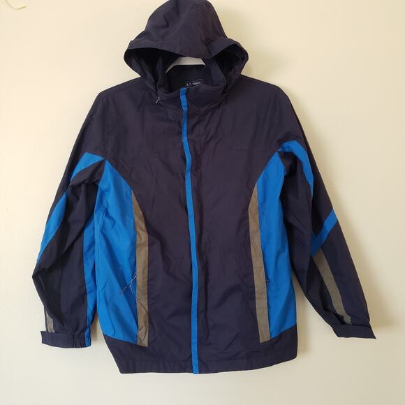 L.L. Bean Youth Winter Coat w Hood Blue Colorblock Size Large (14-16)